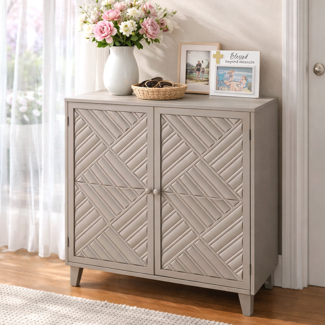 Gray-Cabinet-with-Chevron-Design